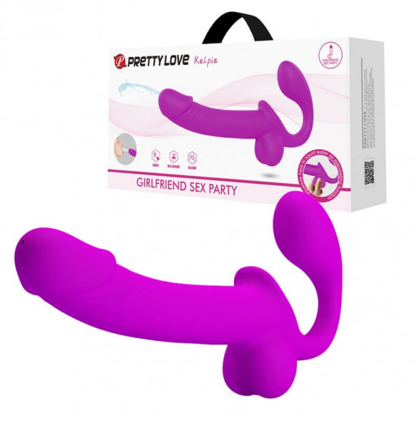 PRETTY LOVE - Kelpie AquaJet Squirting Strap-On (L:15cm - D:3.9cm)